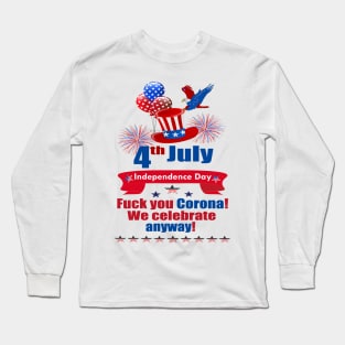 Independence Day Eagle Corona Long Sleeve T-Shirt